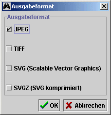 Dialog Ausgabeformat