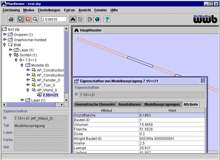 Attribute eines Modells