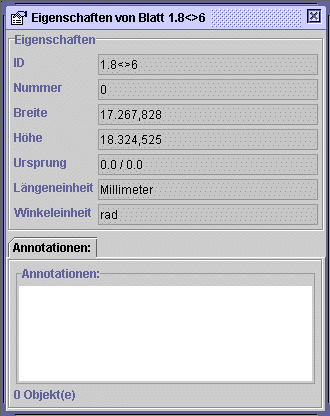 Eigenschaften Blatt