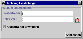 Redlining Einstellungen